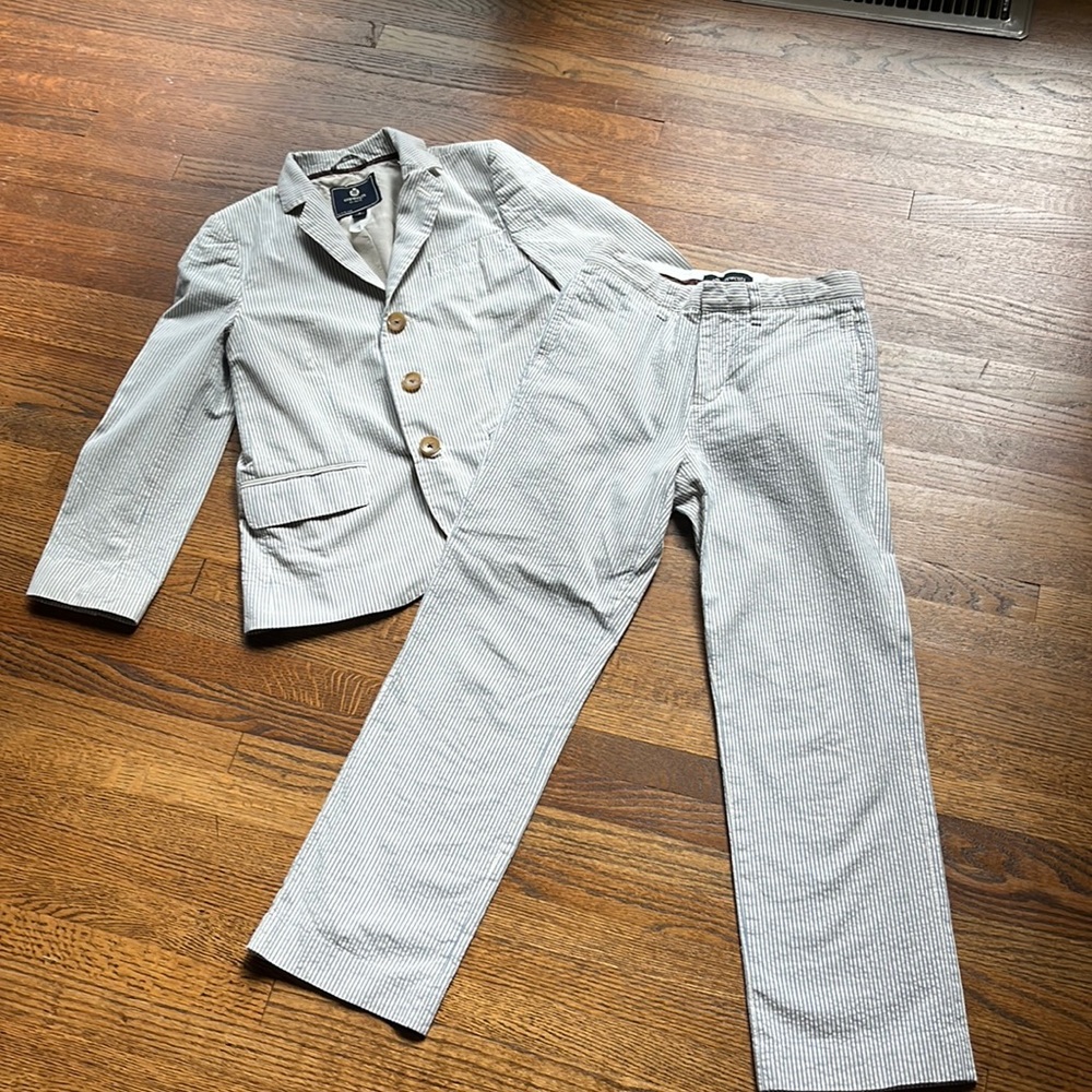 J. Crew Blue-Striped Ludlow Suit, 7/8